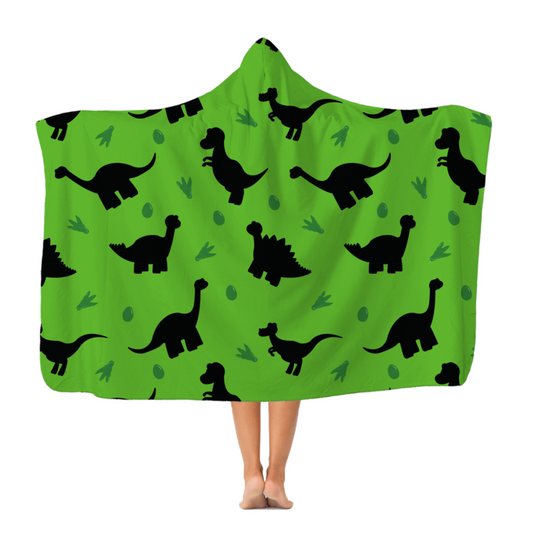 Kids Dinosaur Pattern Hooded Blanket