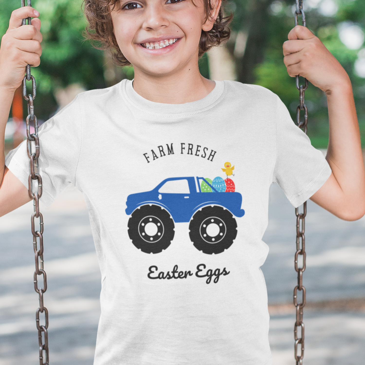 Kids Monster Truck Easter Eggs t-shirt