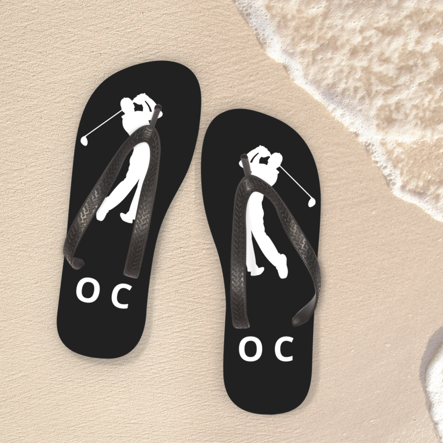 Men's Personalised Novelty Golfing Flip Flops