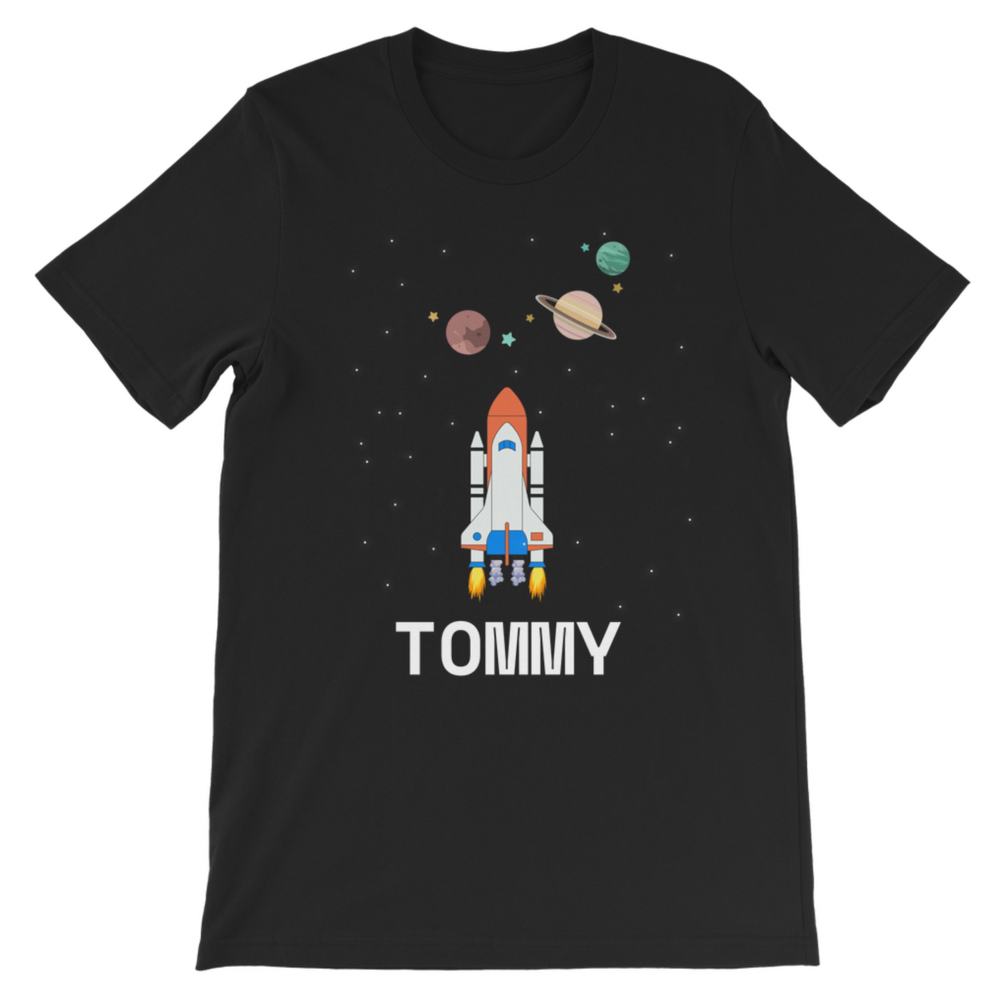 Kids Personalised Space Rocket T-shirt | 3 - 13 years