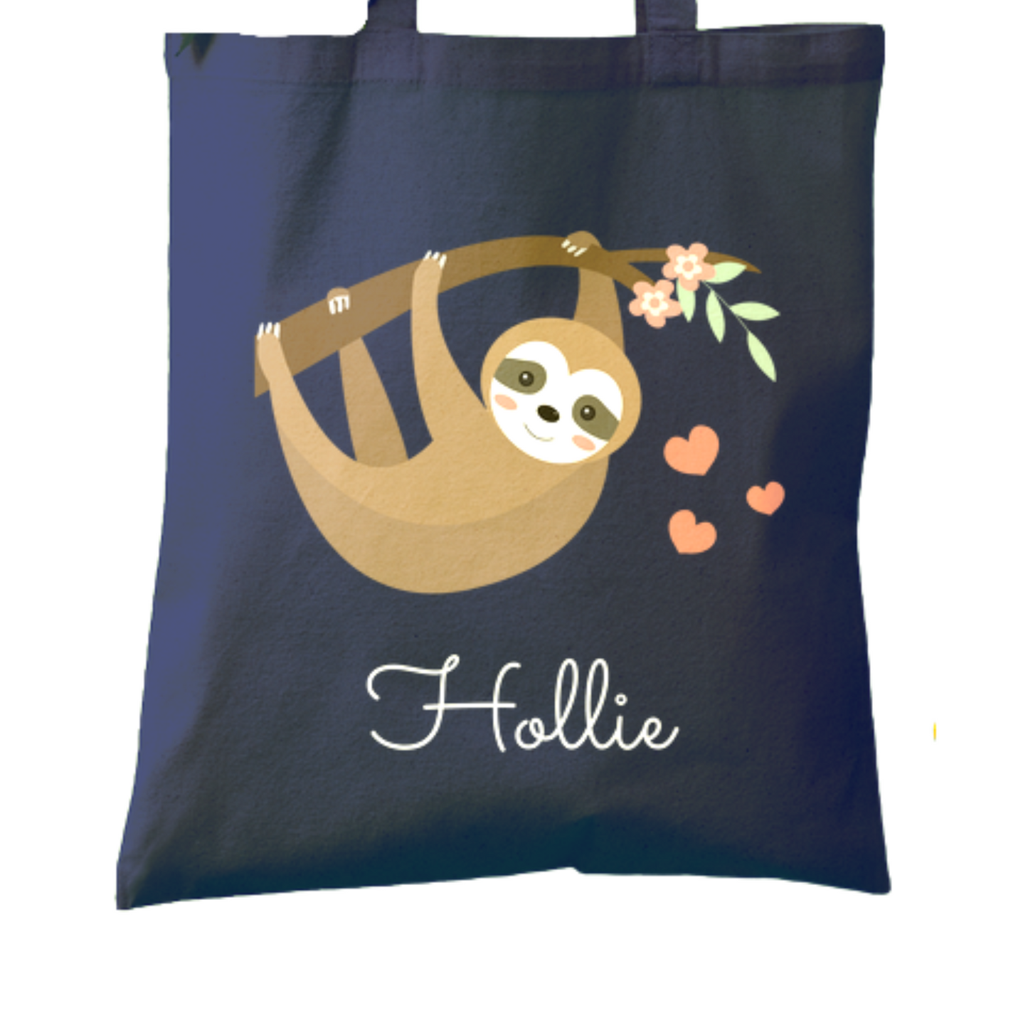 Kids Personalised Cute Sloth Tote Bag