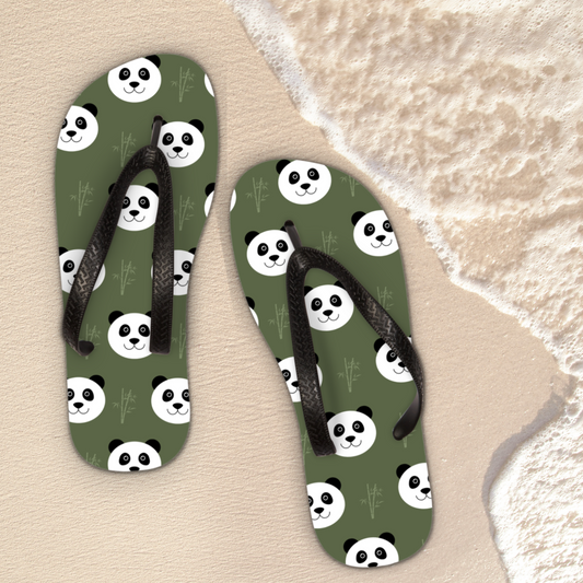 Kids Panda Pattern Flip Flops