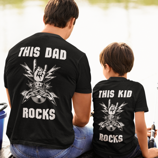 Matching My Dad/Kid Rocks Graphic Print (front or back) | Men & Child T-shirts