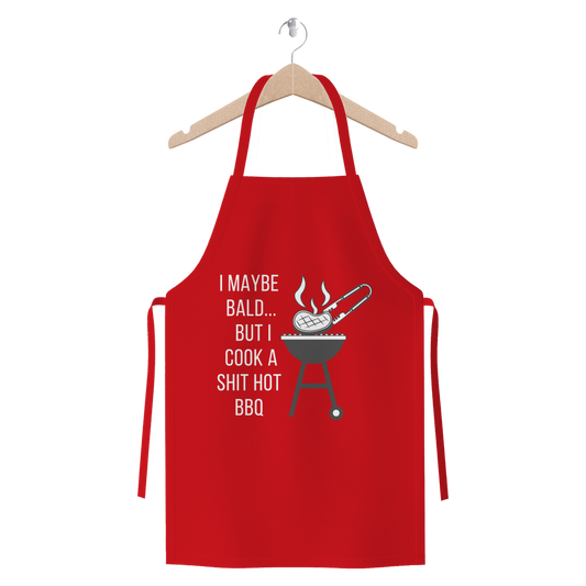 Novelty BBQ Apron for Bald Men - Red