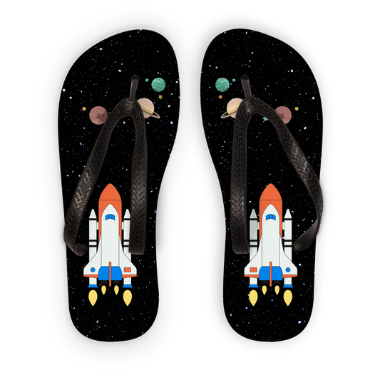 Space Rocket & Planets | Kids Flip Flops