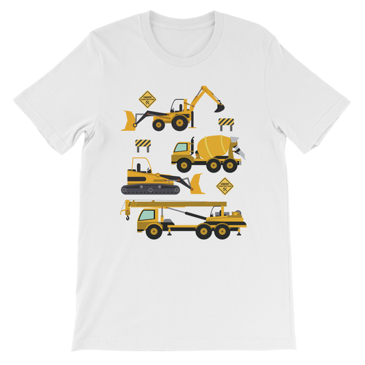 Kids Construction Vehicles T-shirt | 3 - 13 years
