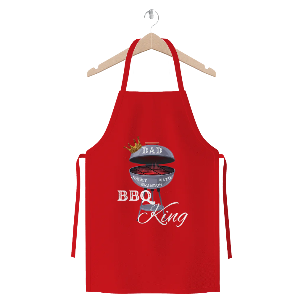 Men's Personalised BBQ King Apron - Premium Cotton Apron