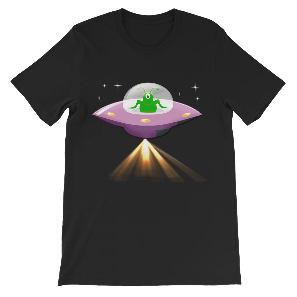 Boys Alien Spaceship Premium Cotton T-shirt