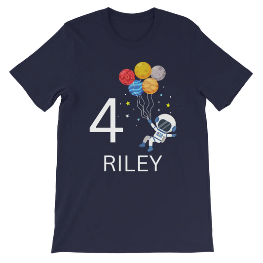 Boys Personalised Birthday Spaceman T-shirt | 3 - 11 years