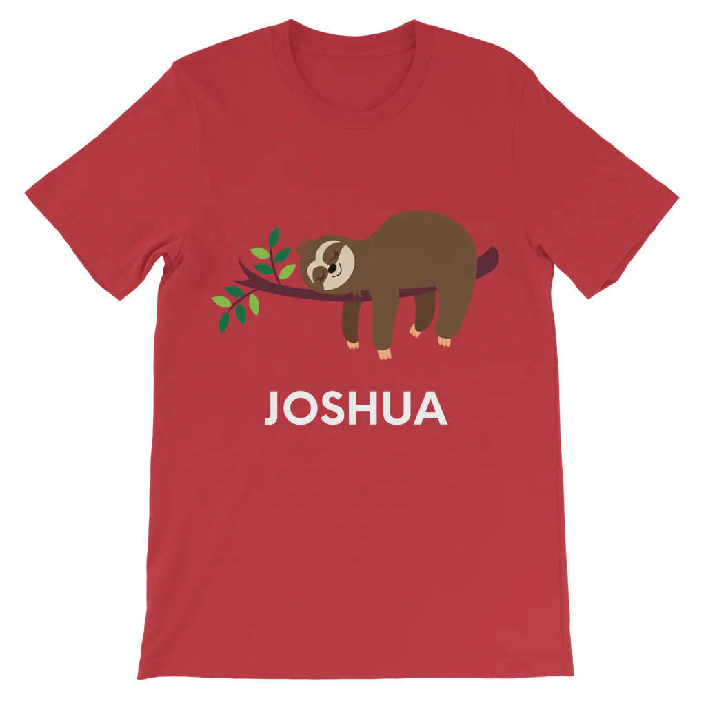 Boys Personalised Sloth T-shirt | 3 - 13 years