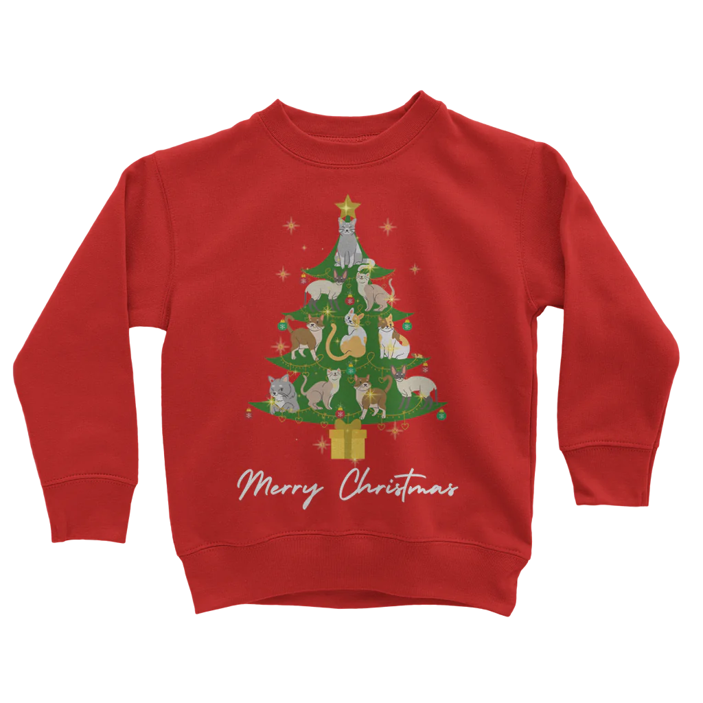 Cats In A Christmas Tree Sweatshirt Peachy Finders UK PeachyFinders