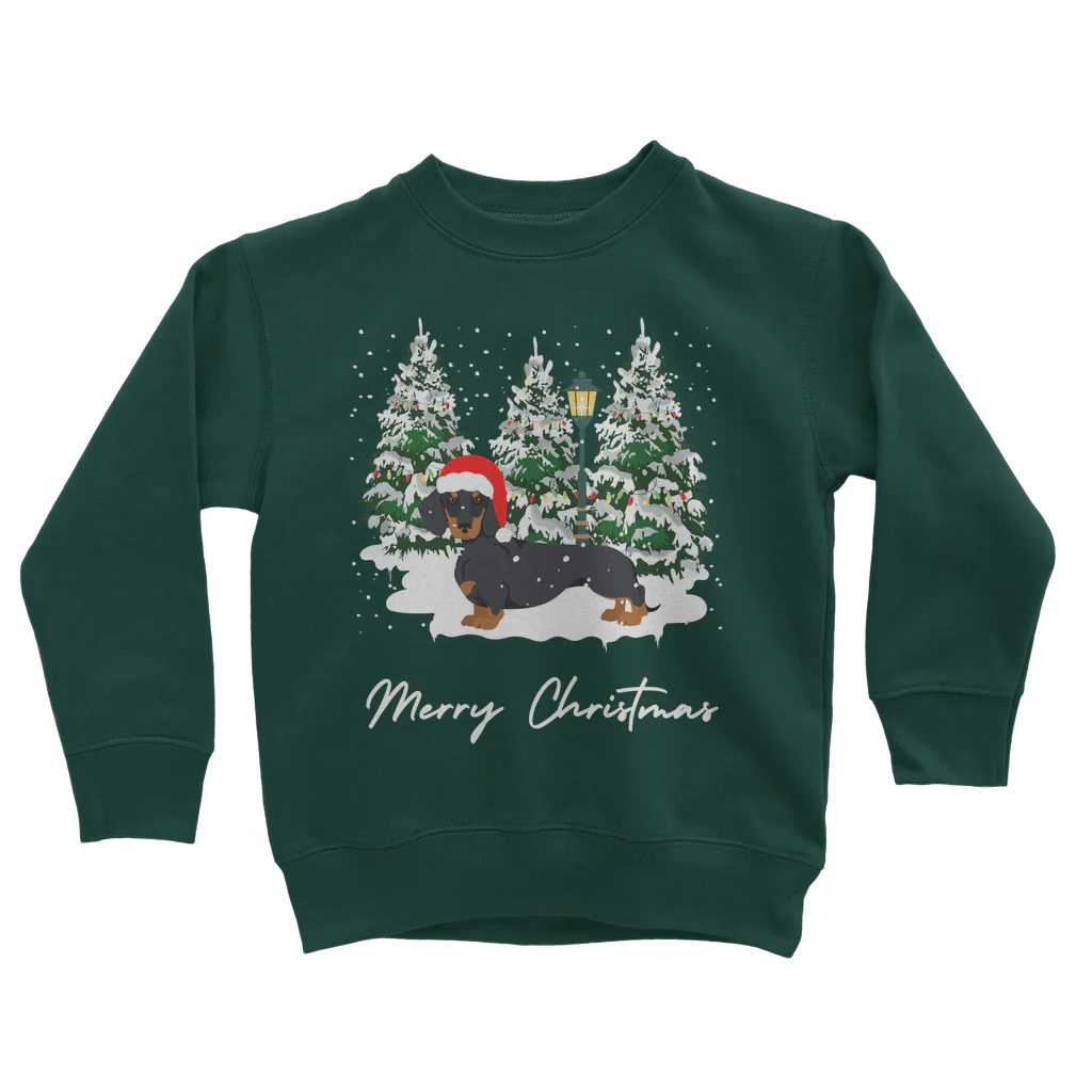 Children's Christmas Dachshund Sweatshirt | 3 - 13 years