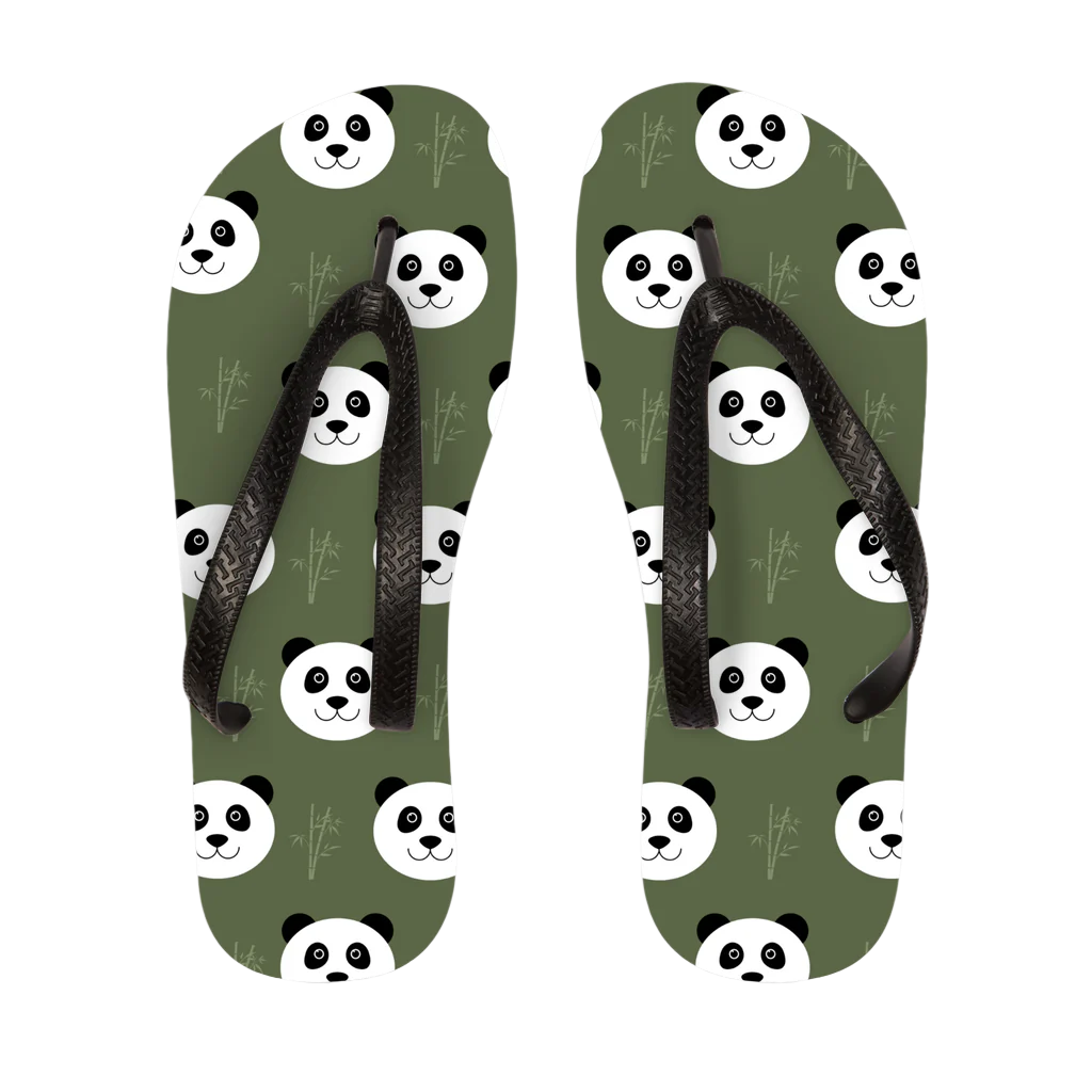 Kids Panda Pattern Flip Flops