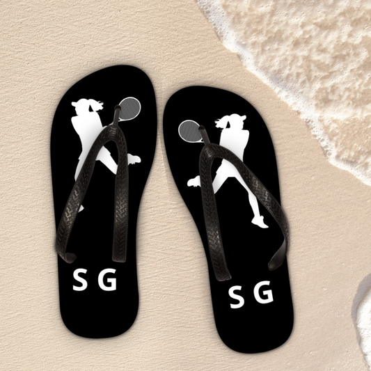 Women's Personalised Tennis Player Flip Flops