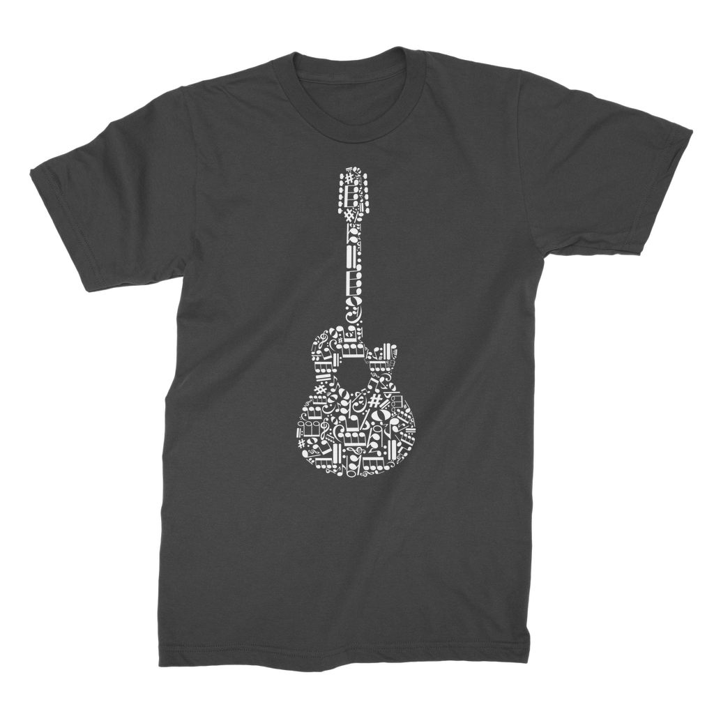 Music Notes Acoustic Guitar - Men's Premium Cotton T-shirt