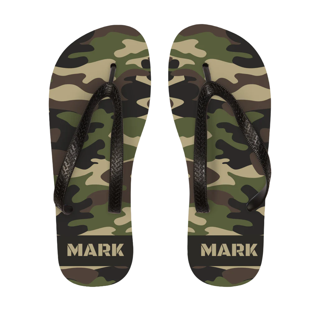 Men's Personalised Camouflage Flip Flops