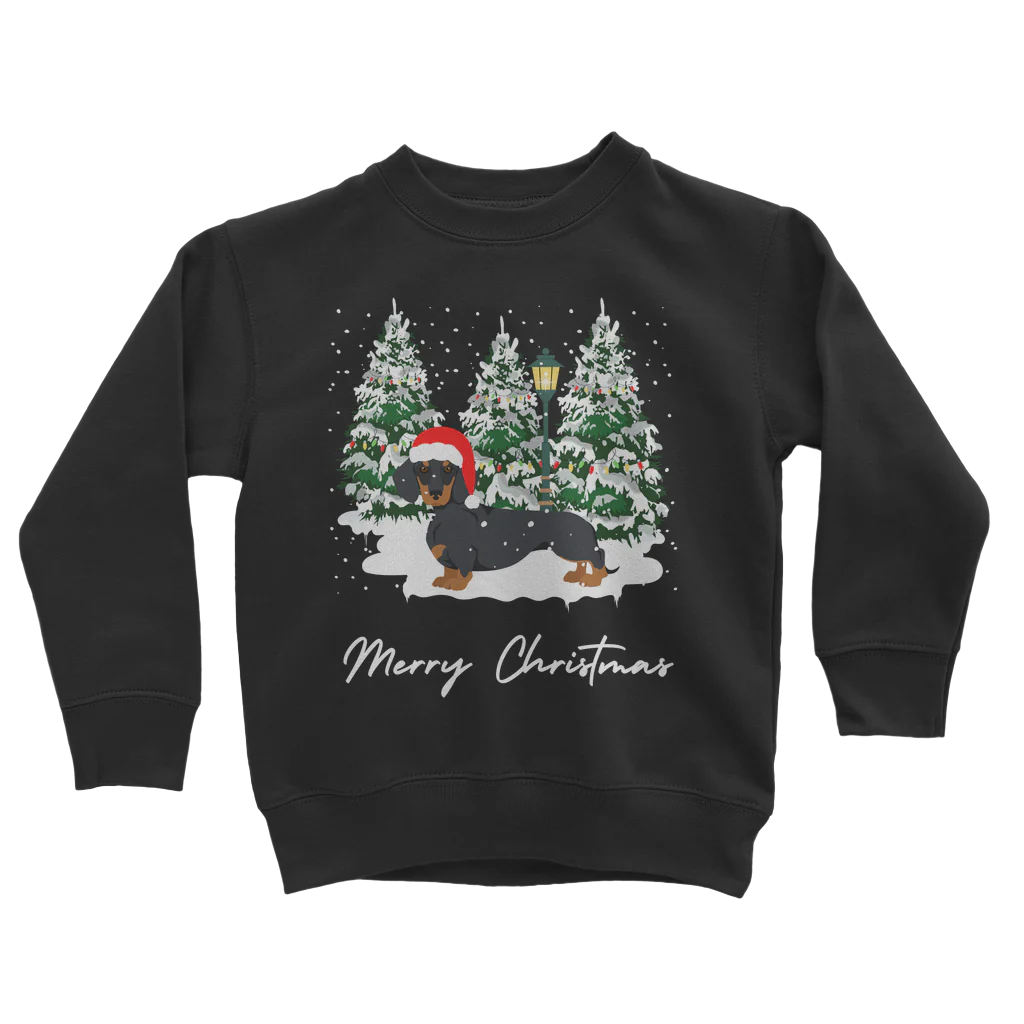 Children's Christmas Dachshund Sweatshirt | 3 - 13 years