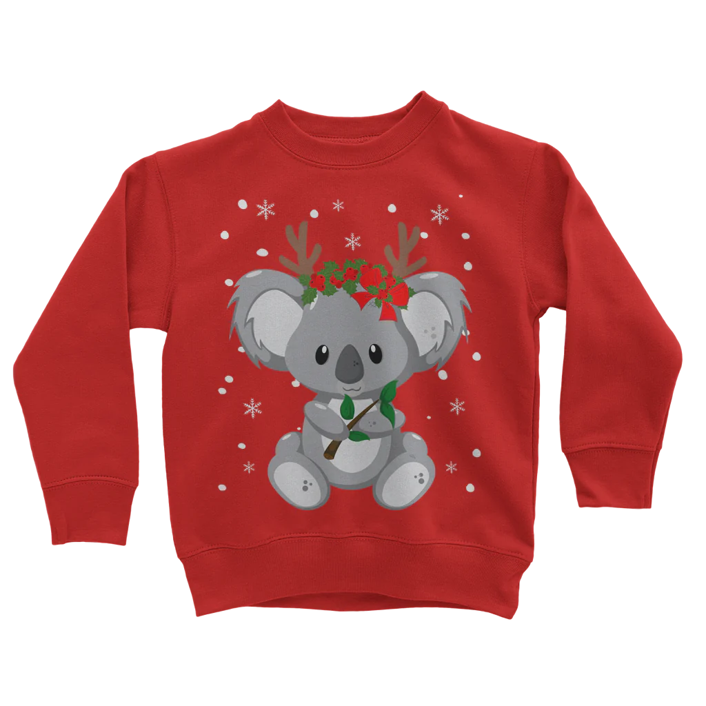 Kids Koala Christmas Red Sweatshirt 