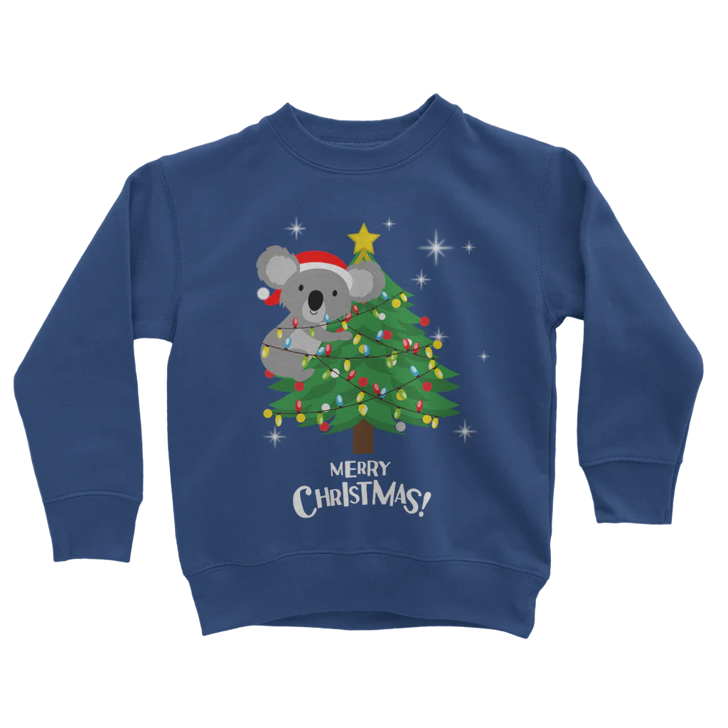 Boys Royal Blue Koala Themed Christmas Jumper