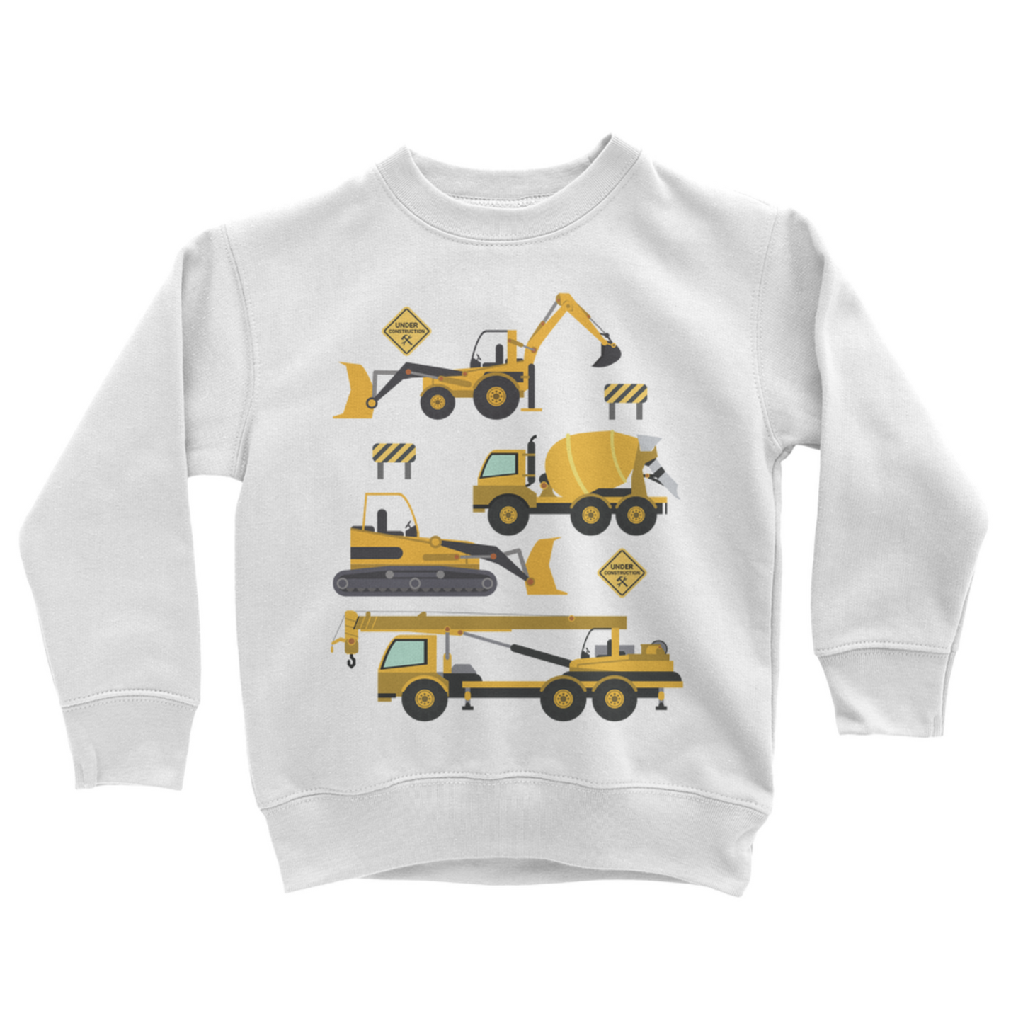 Kids Construction Vehicles Sweatshirt | 3 - 11 years