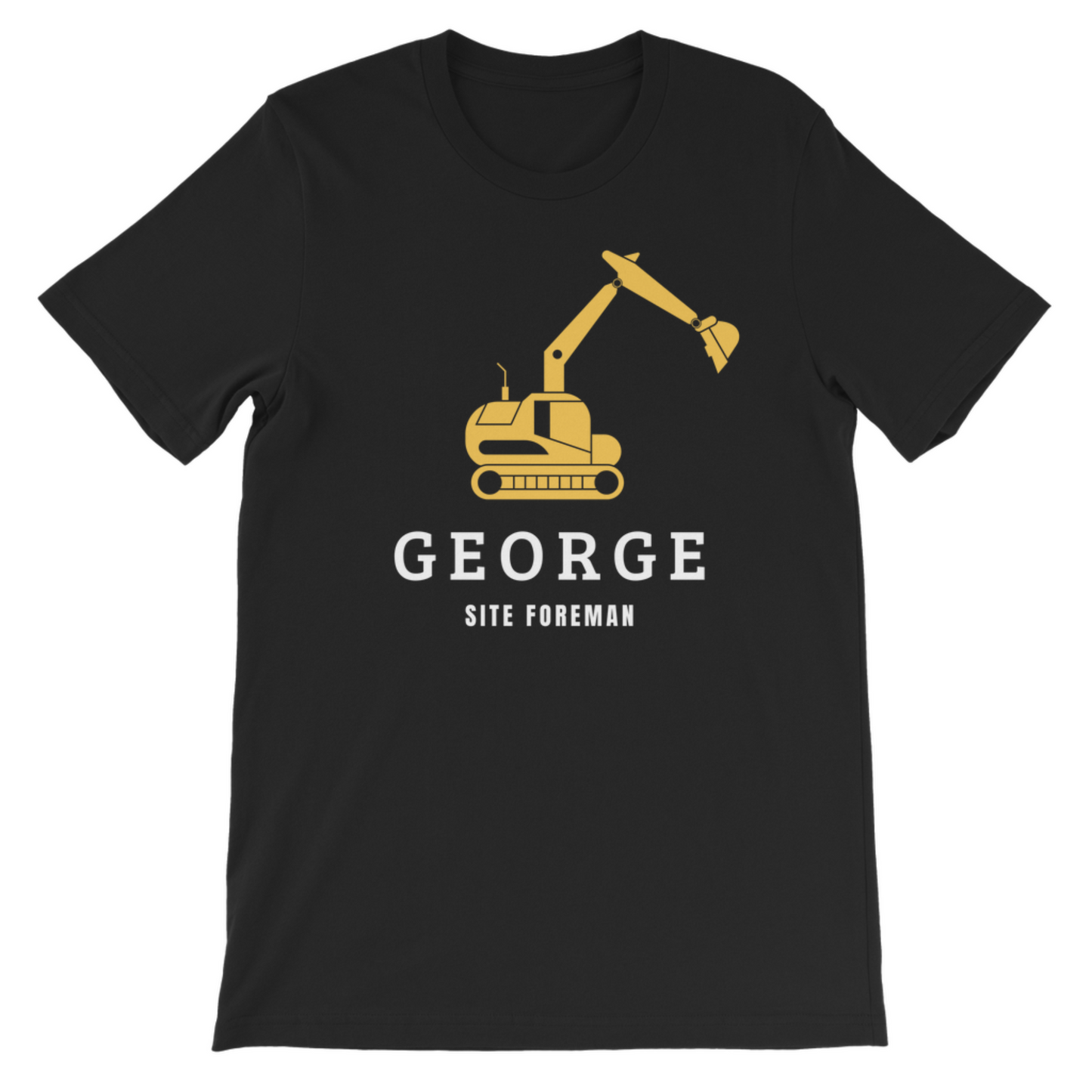 Boys Personalised Digger/Site Foreman T-shirt | 3 - 8 years