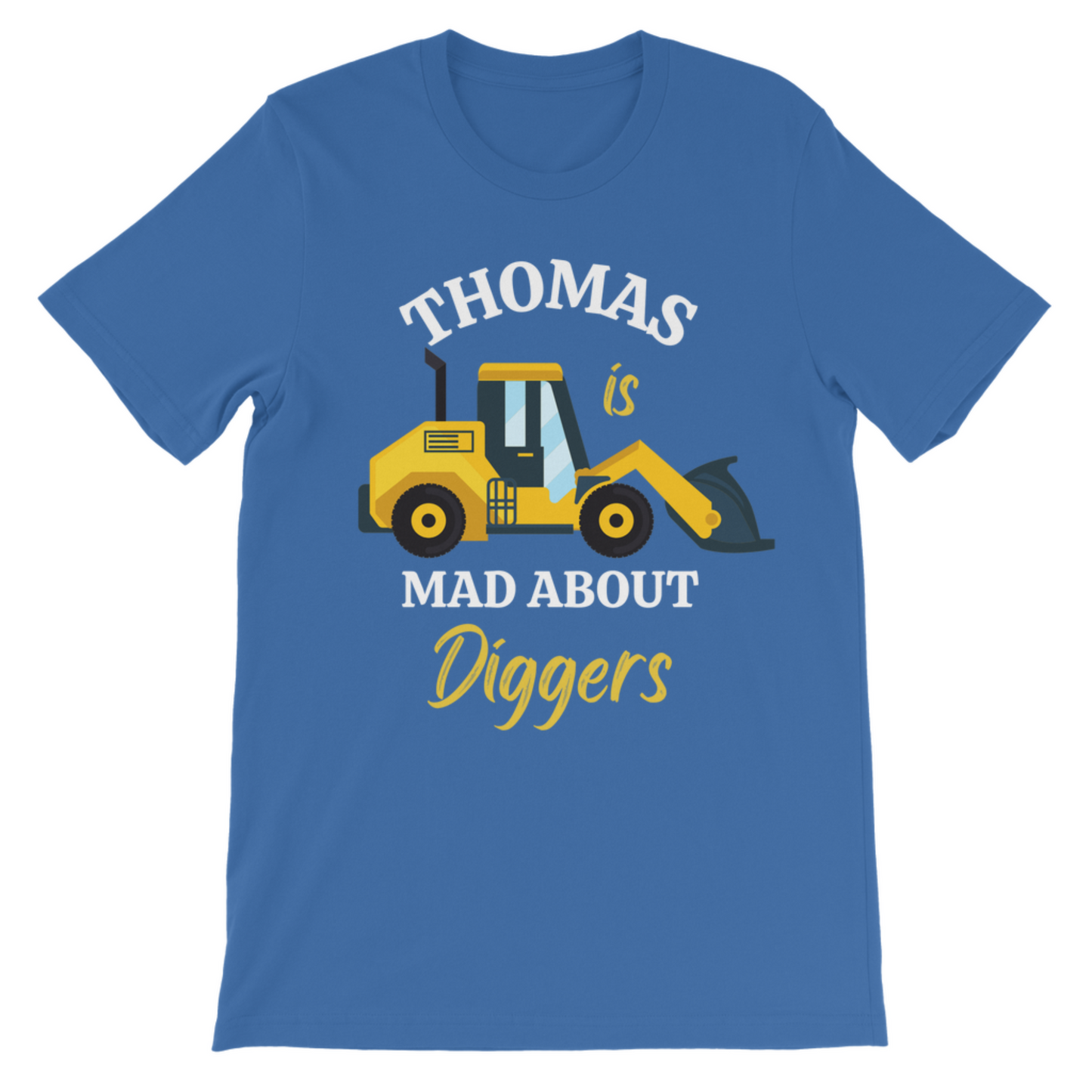 Boys Personalised 'Mad About Diggers' T-shirt