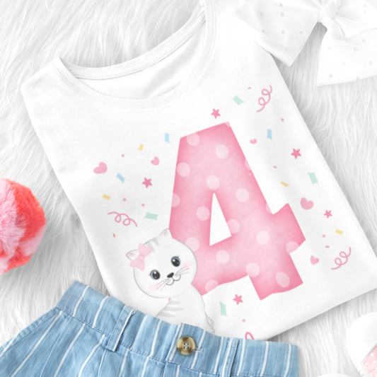 Kids Birthday Cat T-shirt