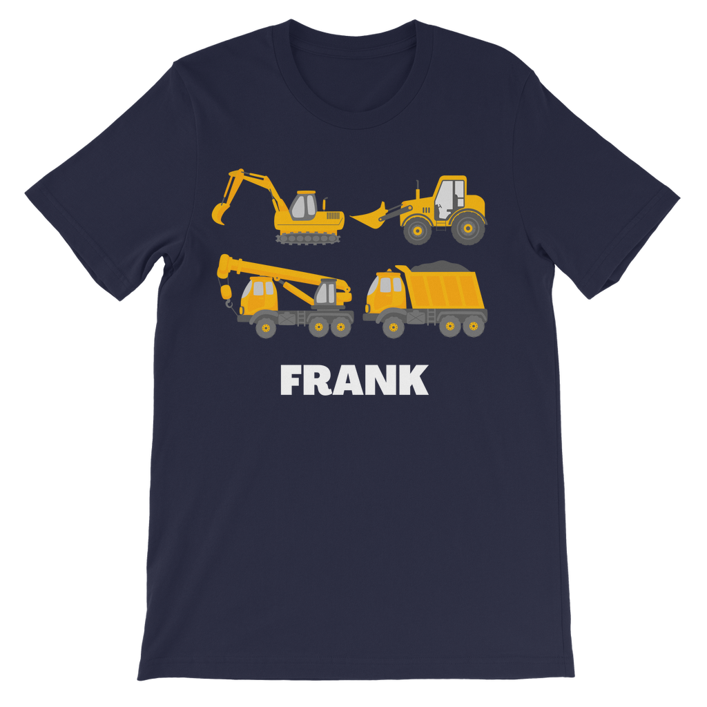 Boys Personalised Construction Site Vehicles T-shirt | 3 - 13 years