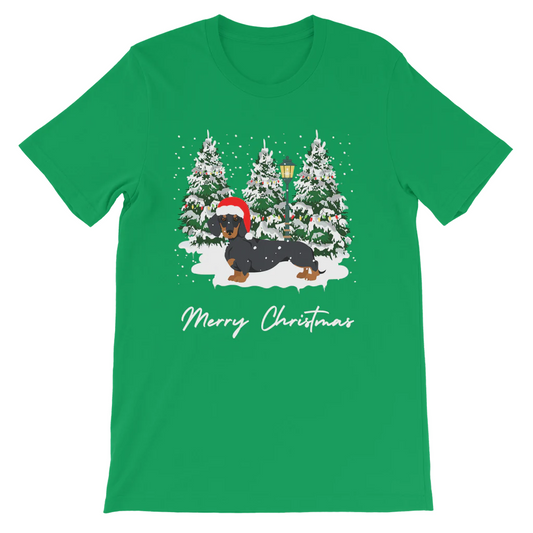 Kids Festive Dachshund Christmas T-shirt | 3 - 13 years