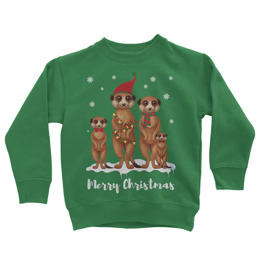 Kids Festive Meerkat Christmas Sweatshirt | 3 - 13 years