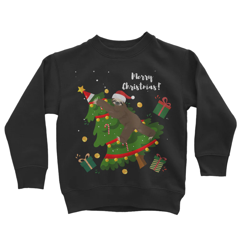 Kids Naughty Christmas Sloth Sweatshirt | Unisex Sizes