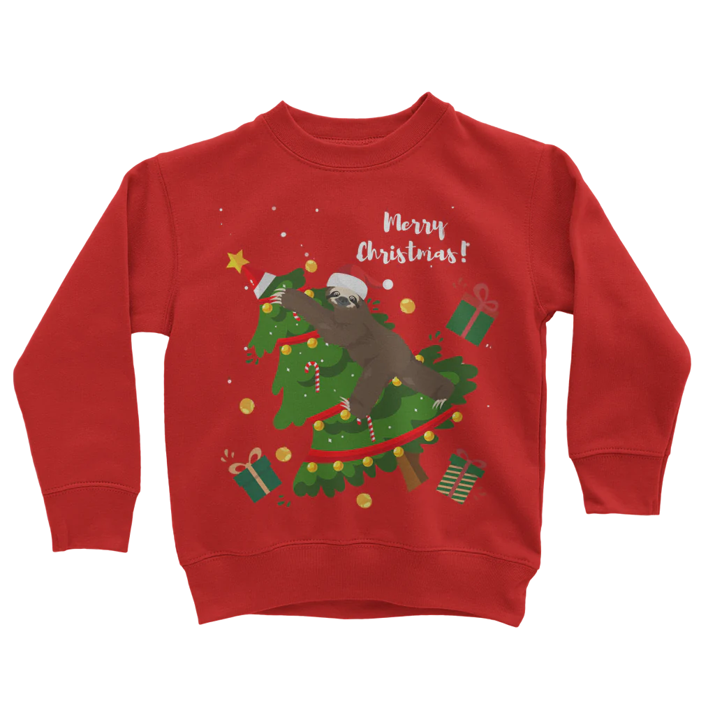 Kids Naughty Christmas Sloth Sweatshirt | Unisex Sizes