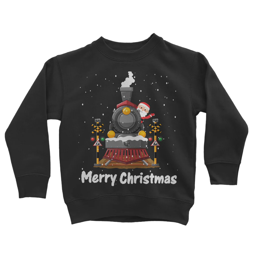 Unisex Kids "Santa's Steam Train" Christmas Sweatshirt | 3 - 13 yerars