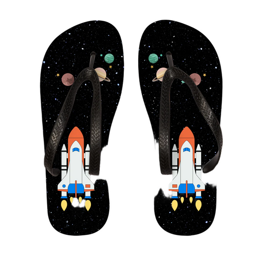 Space Rocket & Planets | Kids Flip Flops