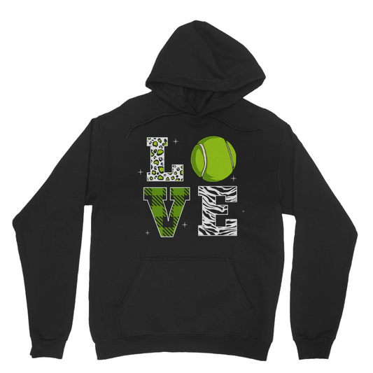 Women's "LOVE Tennis" Pullover Hoodie | Small - 5XL