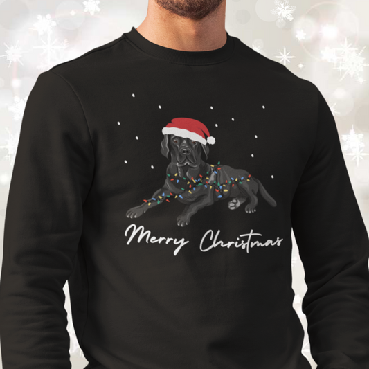 Unisex Adults Festive Labrador Christmas Sweatshirt - Organic Cotton