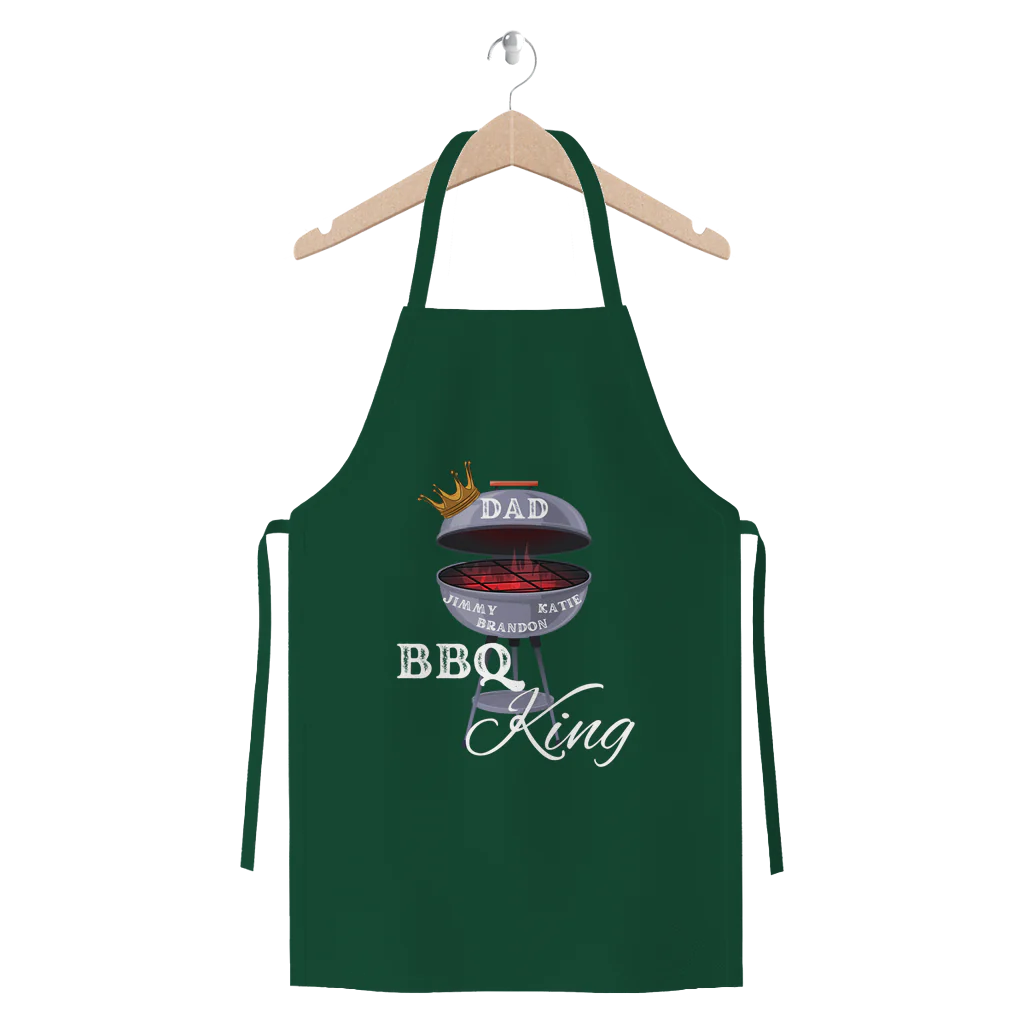 Men's Personalised BBQ King Apron - Premium Cotton Apron