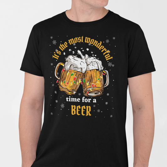It's the most wonderful time for a Beer | Men's Christmas T-shirt