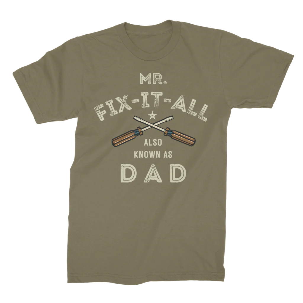 Mr Fix It All, Also Known As Dad | Vintage Style Men's T-shirt | 4 Colours