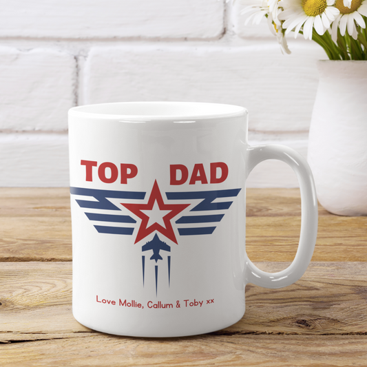 Top Dad, Personalised mug with Children's names