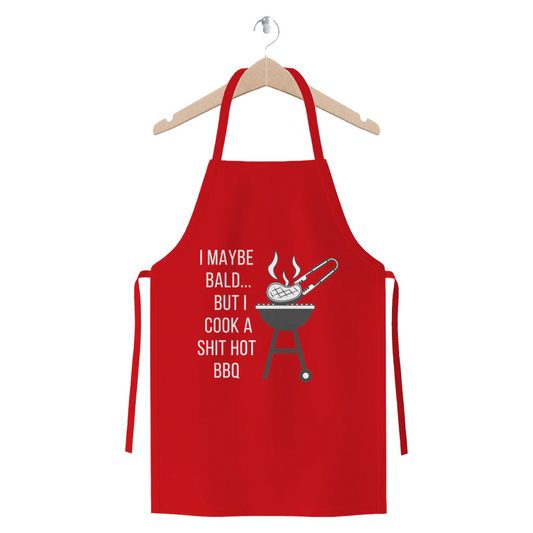 Novelty BBQ Apron for Bald Men - Red