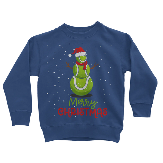 Kids Tennis Ball snowman Christmas Jumper