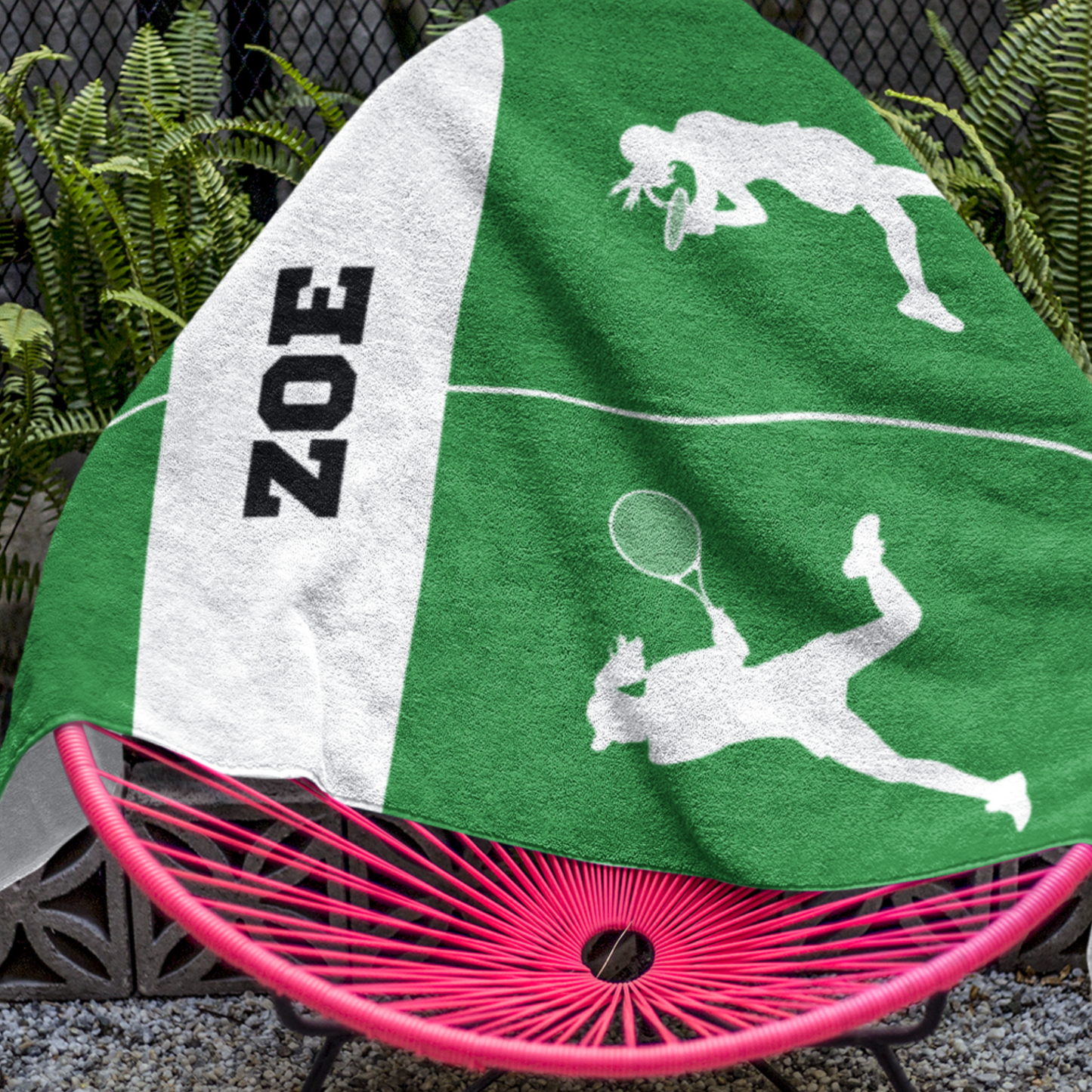 Women's Personalised Tennis Beach Towel | 100x190cm