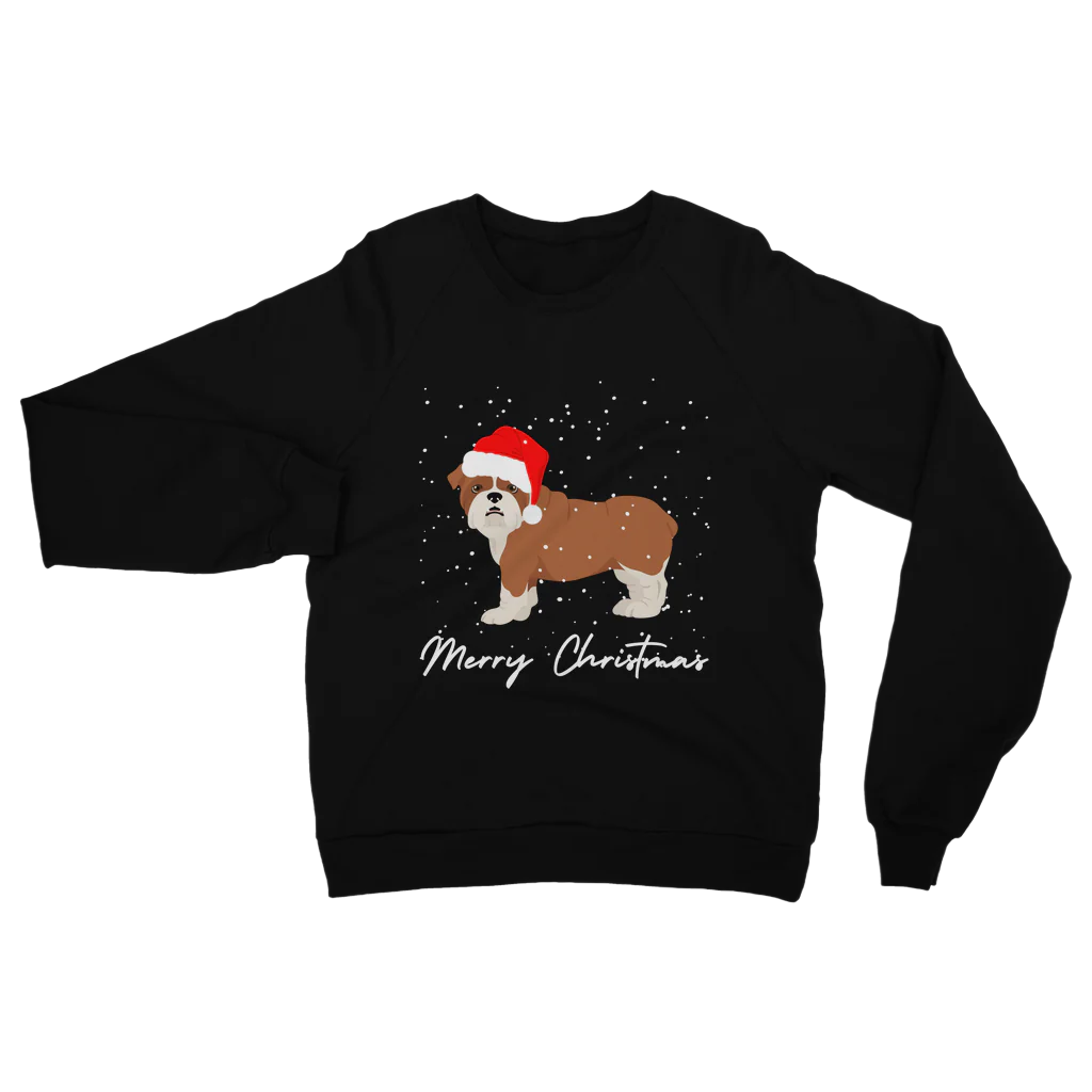 Christmas English Bulldog - Unisex Adult's Xmas Sweatshirt