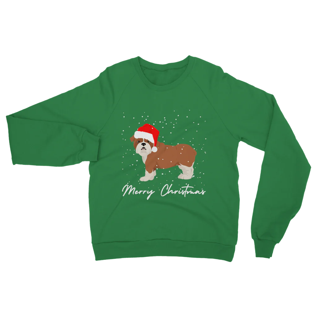 Christmas English Bulldog - Unisex Adult's Xmas Sweatshirt