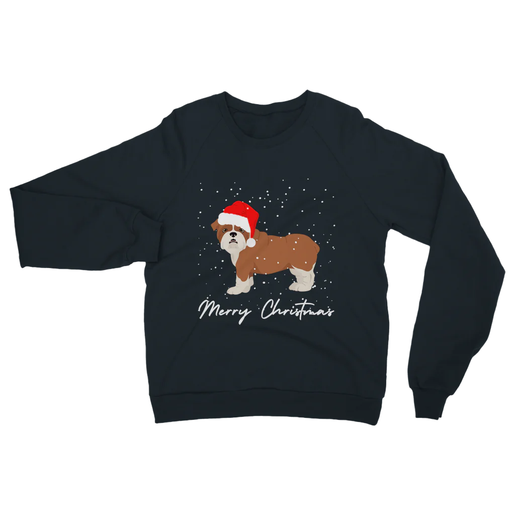 Navy - English Bulldog Christmas Jumper